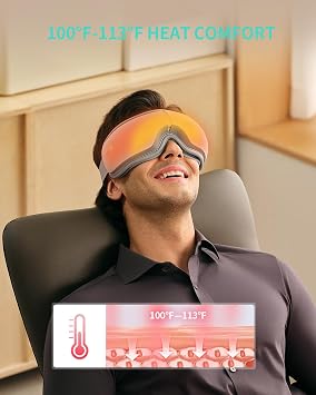 SKG Eye Massager with Heat & Music, Valentine's Day Gifts for Her Him, Foldable Sleep Mask for Migraine & Eye Strain, 5 Massage Modes for Tired Eyes Relax, Birthday Gifts for Dad, Mom, Men, Women | Heat therapy, air compression massage, Bluetooth music, foldable design, adjustable fit, 15-minute auto shut-off