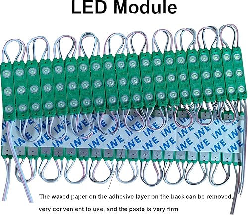 Miniatura 3 de Módulo LED súper brillante, 100 unidades, verde, 2835SMD, 3 módulos LED, luz decorativa impermeable para letreros de letras publicitarias con cinta