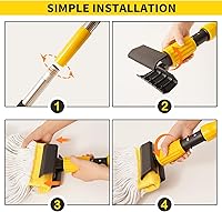 Vista 8 de Trapeador industrial profesional comercial resistente con mango largo de 54 pulgadas, mopa húmeda para el hogar, taller, limpieza de pisos