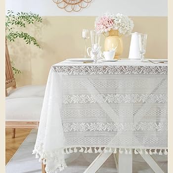 Amazon｜[VANDROUP] ジャガード テーブルクロス 正方形 刺繍