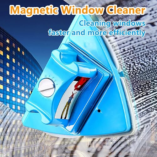 Miniatura 8 de Limpiador de ventanas de doble cara, herramientas de limpieza magnética para limpiaparabrisas de vidrio, 4 engranajes ajustables, herramientas de