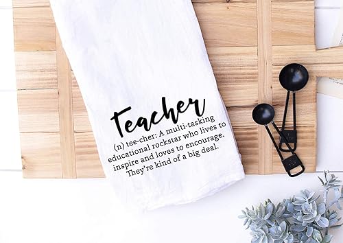 Miniatura 5 de Handmade Teacher Kitchen Towel - Definition of a Teacher - 100% Cotton Hand Towel for Teacher Appreciation - 28x28 Inch Perfect Teacher Gifts from