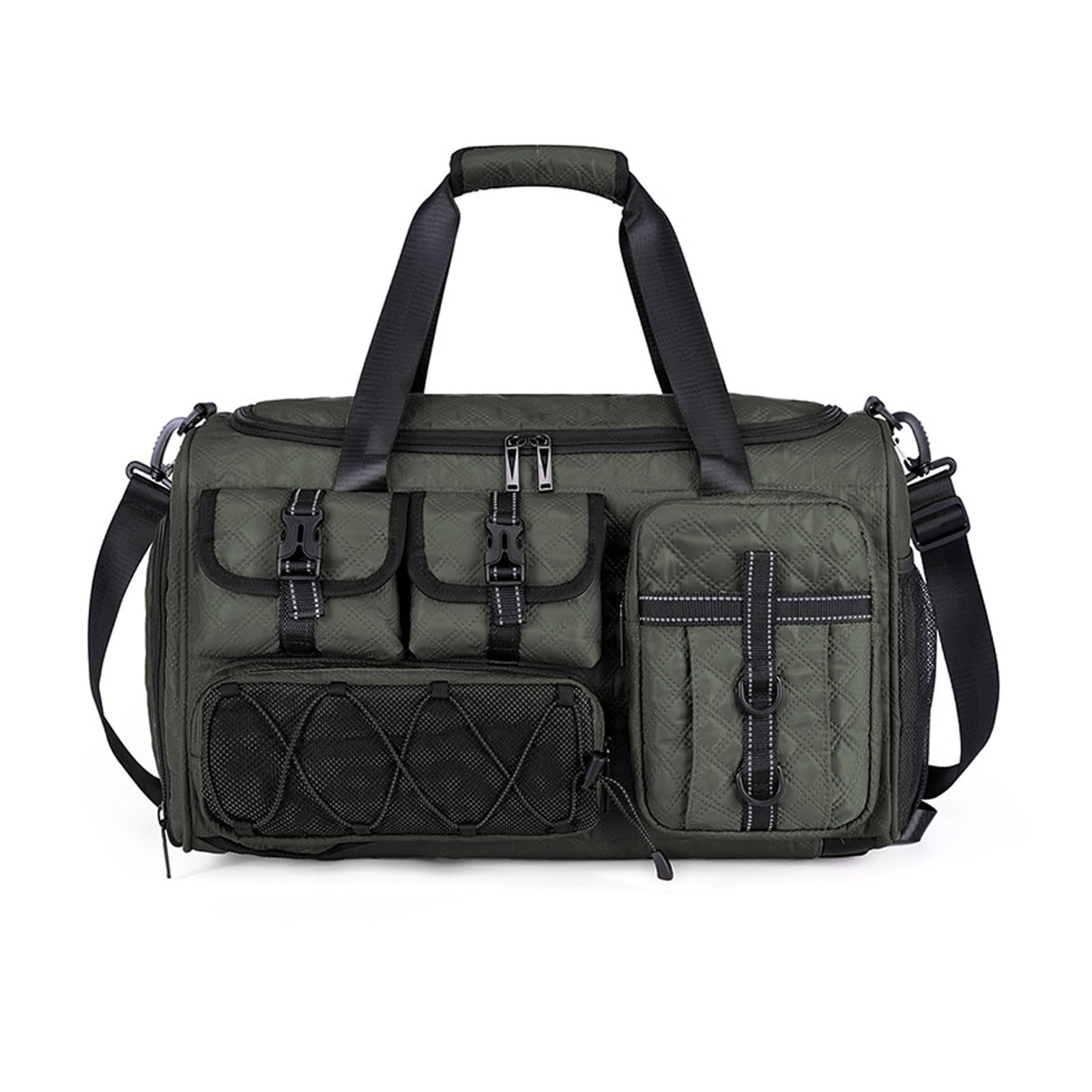 FANDARE 3 EN 1 Bolsa de Viaje para Mujer Mochila Viaje Hombre Bolsa de Deporte con Compartimento para Zapatos & Separación Seca y húmeda Bolsa Mano Equipaje Deporte Gimnasio Bolso de Hombro Verde