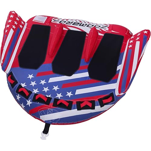 ZOOMBROS Towable Tubes for Boating 2-3 Person, Water Tubes for Boats to Pull, Safety Inflatable Boat Tubes and Towables, Water Sport Towables with Drainage, Quick Connector and Wings