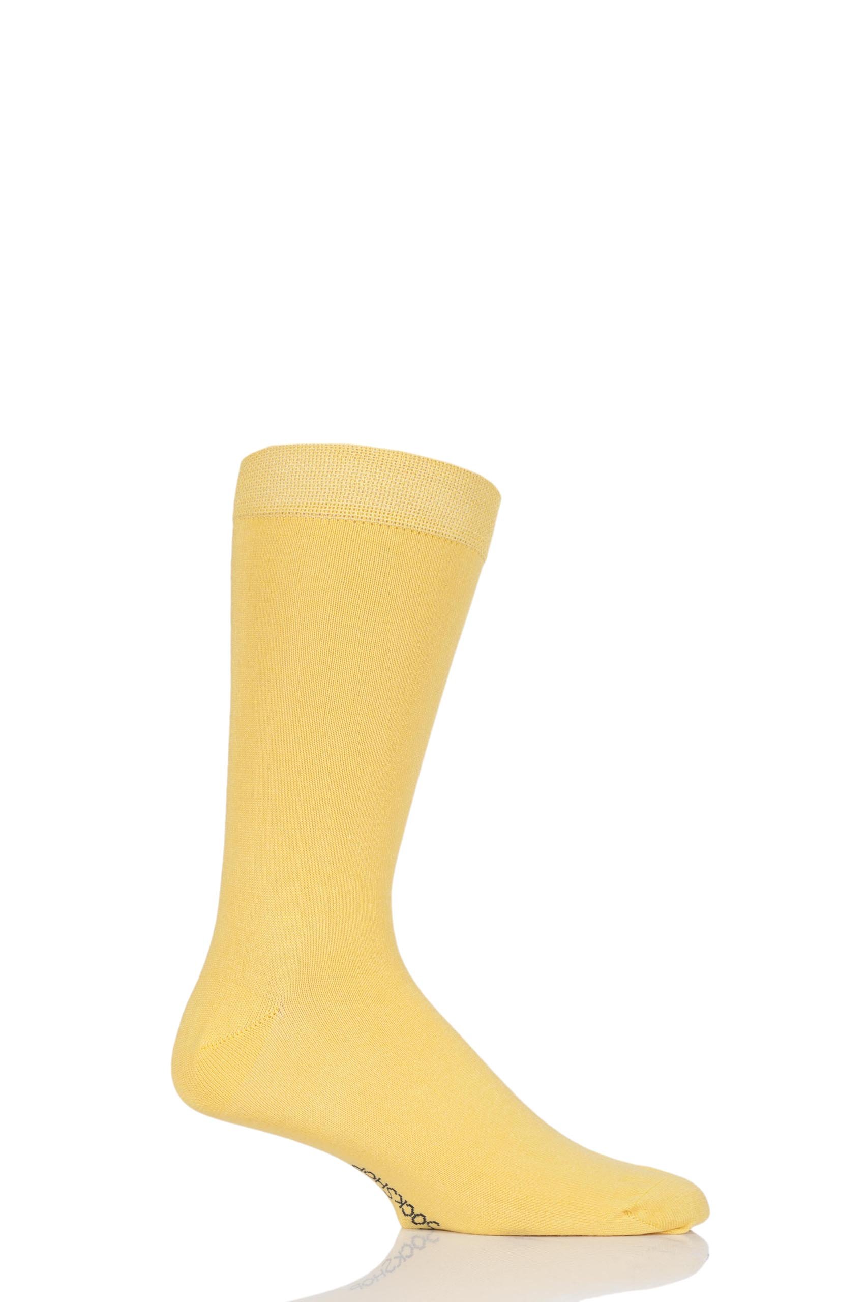 Sockshop Men's Hello Sunshine Colour Burst Plain Bamboo Socks With Smooth Toe Seams Pack Of 1 7-11