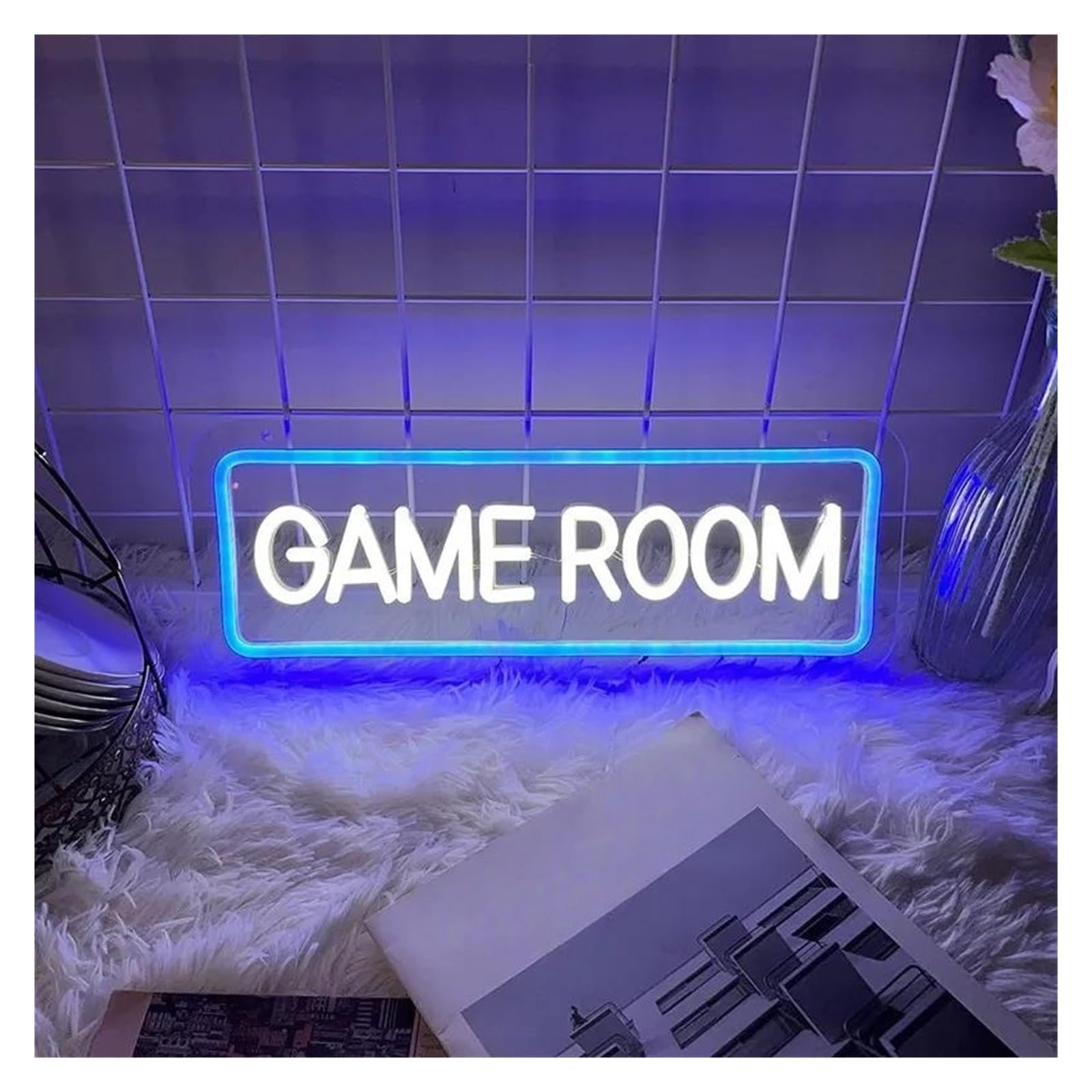 Luci al Neon Da Parete Insegna Al Neon Per Sala Giochi, Insegna Al Neon Per Videogiochi, Luce A, Decorazione Da Parete Per Cameretta Dei Bambini, Personalizzata Per Neon 30x11cm(UN)