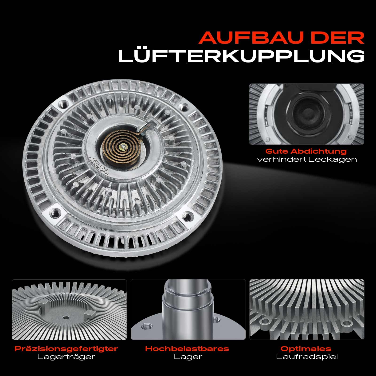 Frankberg Viscokupplung Lüfterkupplung Kühlerlüfter Kompatibel mit 3er E30 1.6L-2.7L 1982-1991 3er E36 1.6L-2.8L 1990-1998 5er E28 1.8L-3.5L 1981-1987 Replace# 11521740962