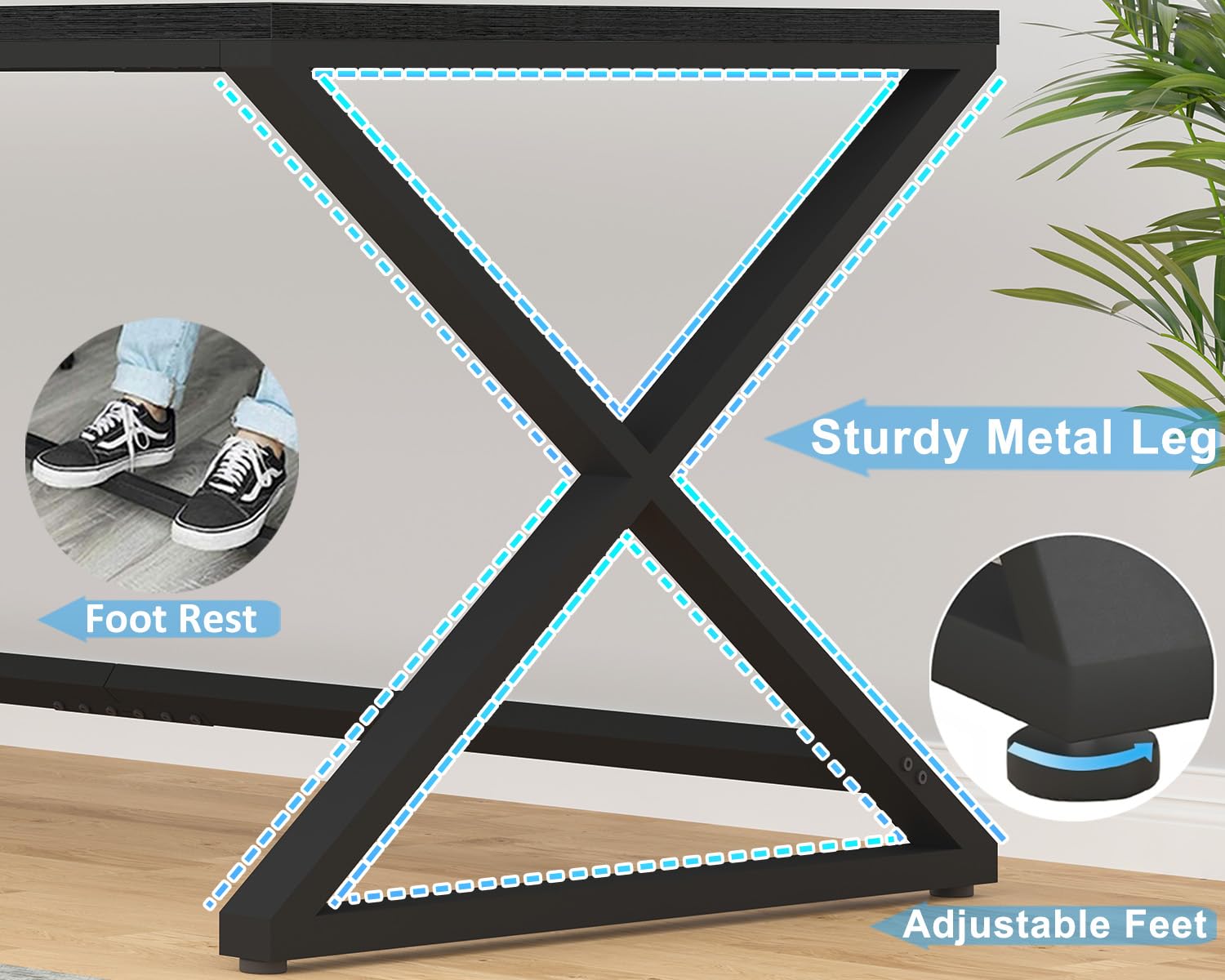 LVB Schreibtisch Moderner großer Computertisch für Home Office Bürotisch Holztisch Arbeitstisch Computertisch für Schreiben und Lernen im Schlafzimmer Einfacher Gaming-Schreibtisch Schwarz | Speziell entwickelter Gaming Schreibtisch mit extra großer Tisch