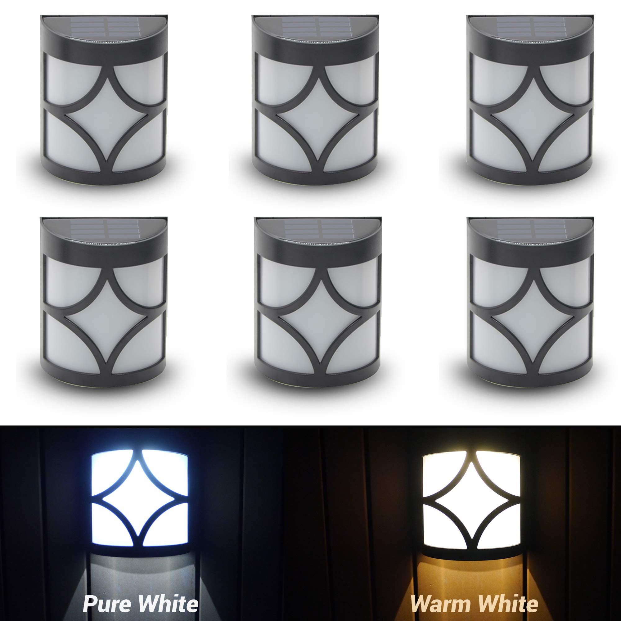 Buy Solar Deck Lights, LED Outdoor Fence Light (Star), Pure White