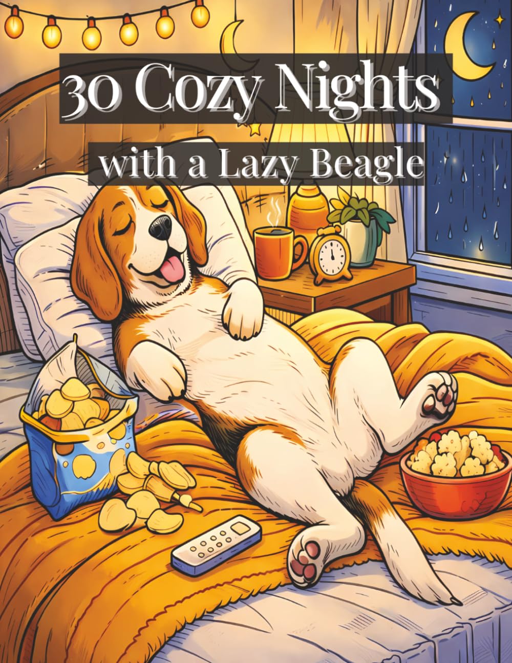 30 Cozy Nights with a Lazy Beagle: A cozy coloring book filled with peaceful nights, lazy moments, and adorable beagle scenes