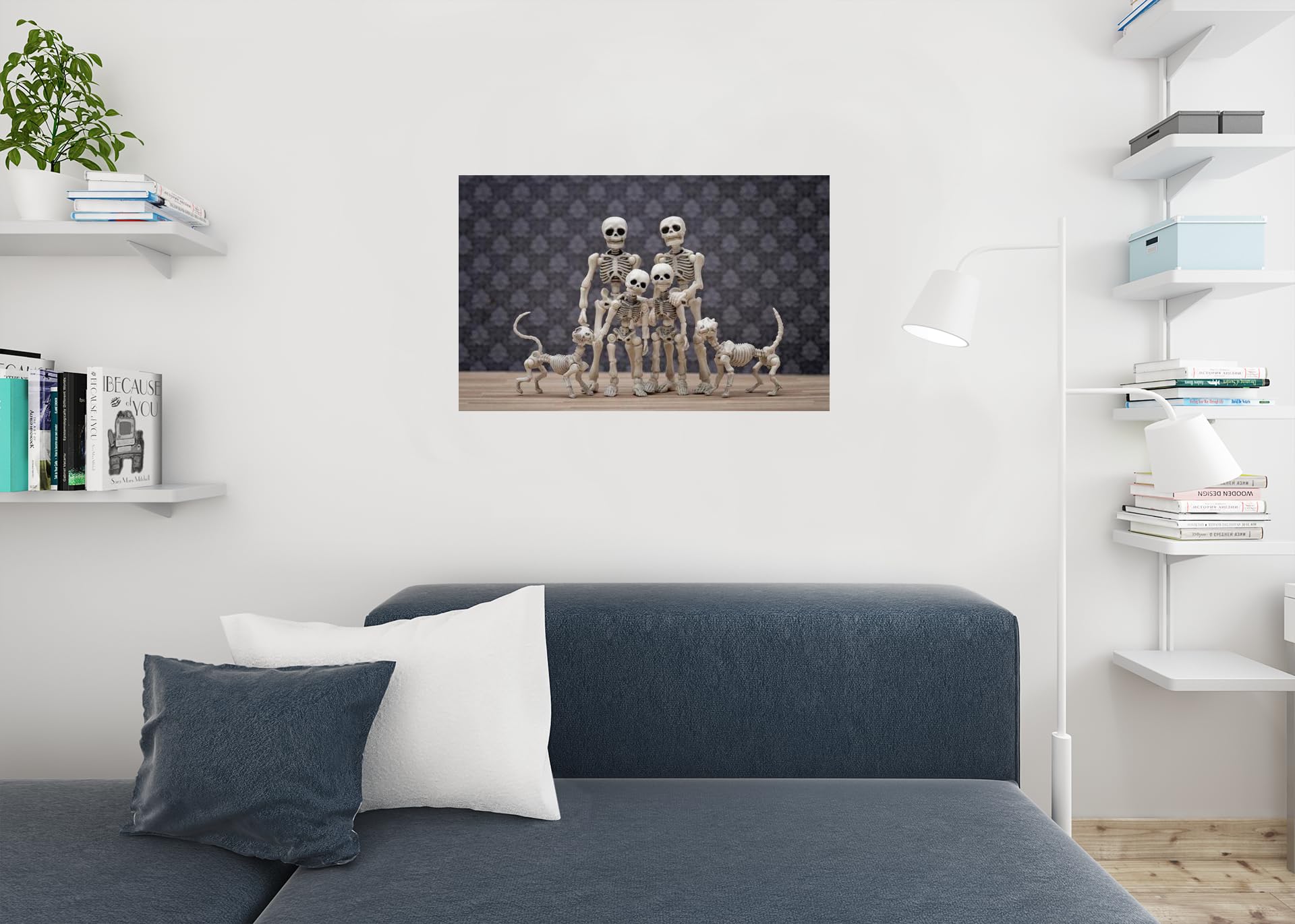 Amazon.com: Spooky Skeleton Family Portrait Cool Wall Art Print