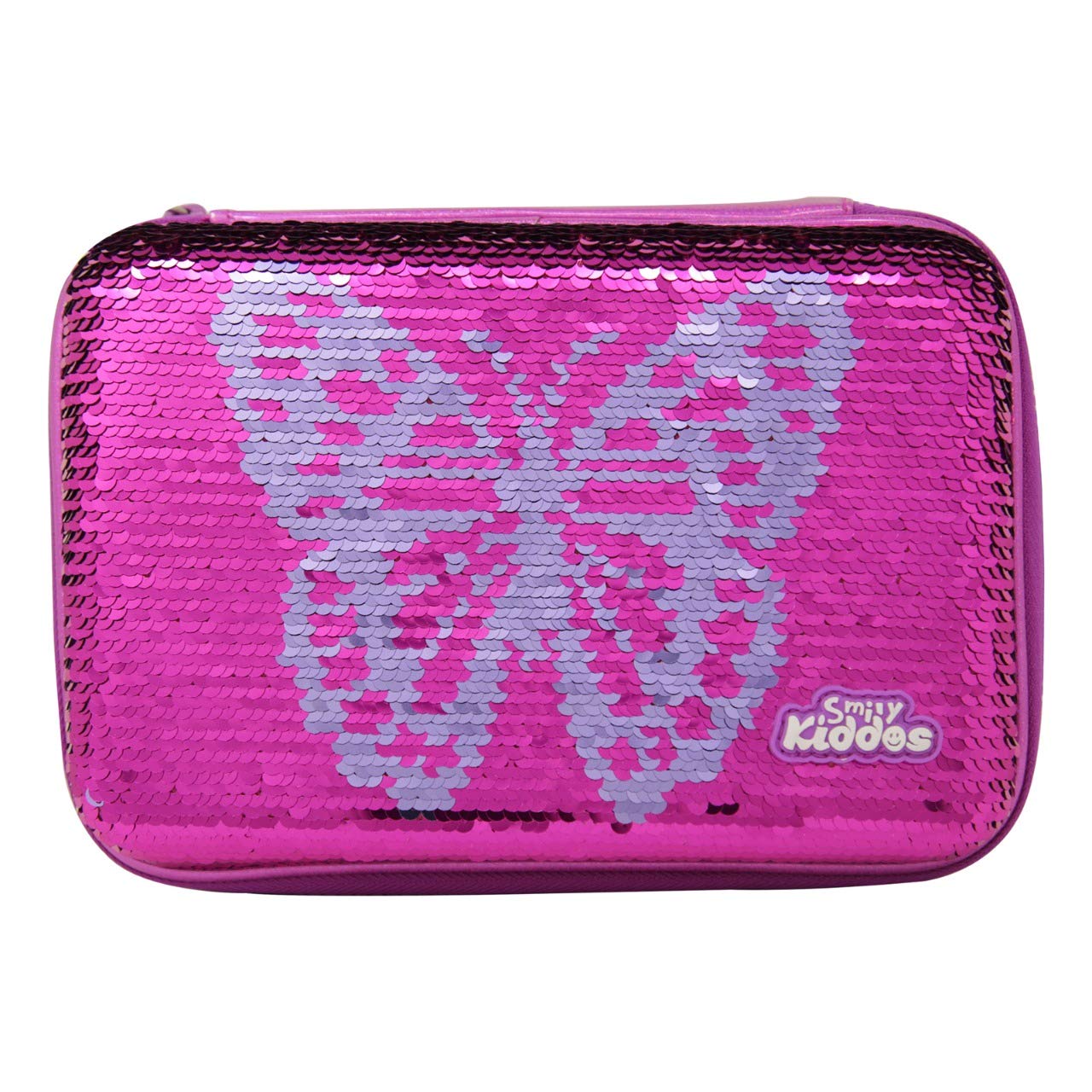 SMILY KIDDOS Bling butterfly pencil case (Pink) Reversible Sequin Pencil Case kids pencil case large capacity pencil case for girls and boys Large Storage Stationery Organizer for School