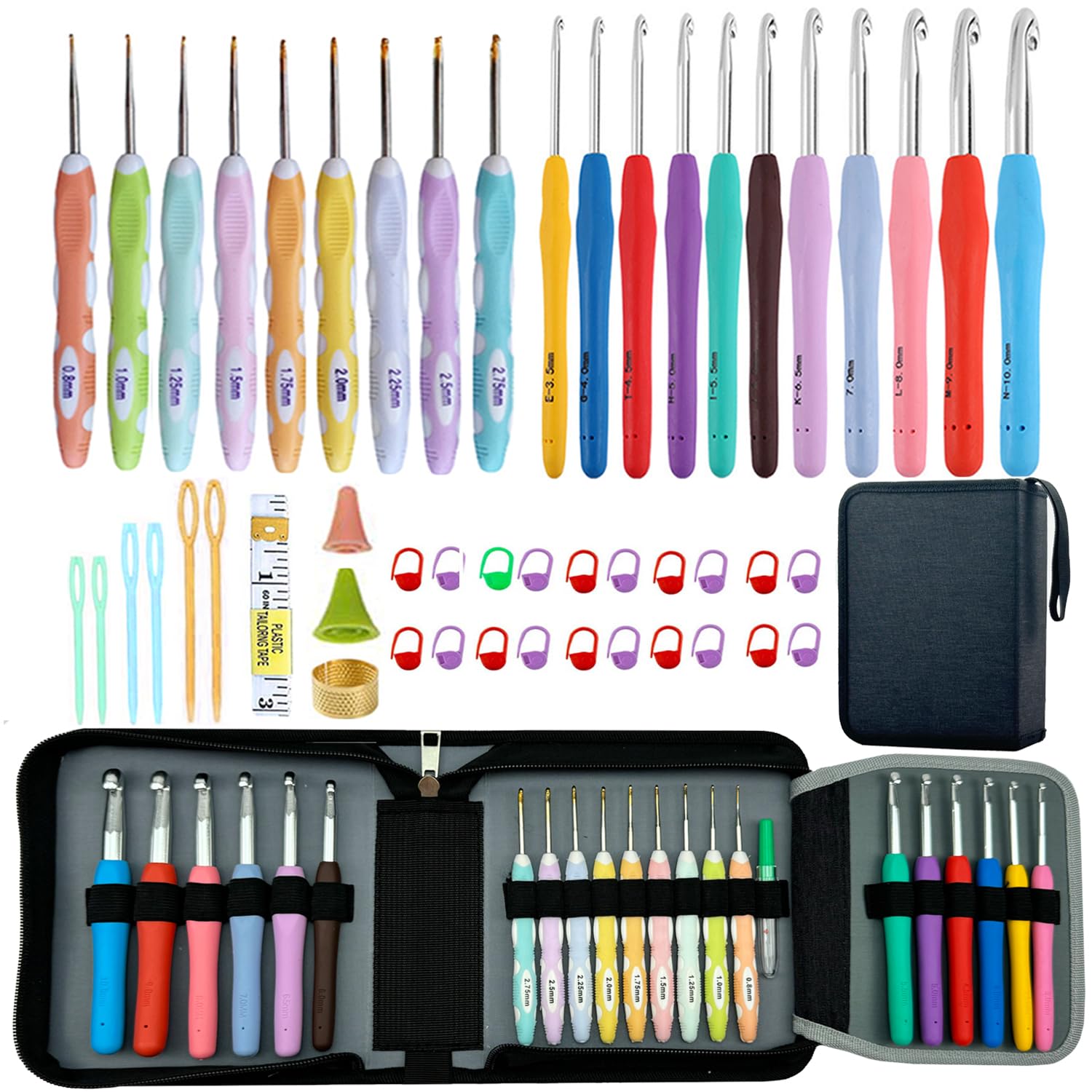 Amazon.com: Mdoker 21 Sizes Crochet Hooks Set,Ergonomic Crochet