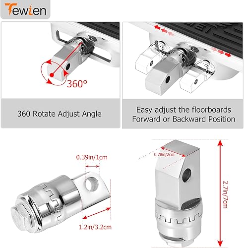 Miniatura 5 de Estriberas ajustables para motocicleta, reposapiés para pasajero, compatible con Yamaha Vstar Dragstar 400 650 V-Max XV125 XV250 Honda VTX1300