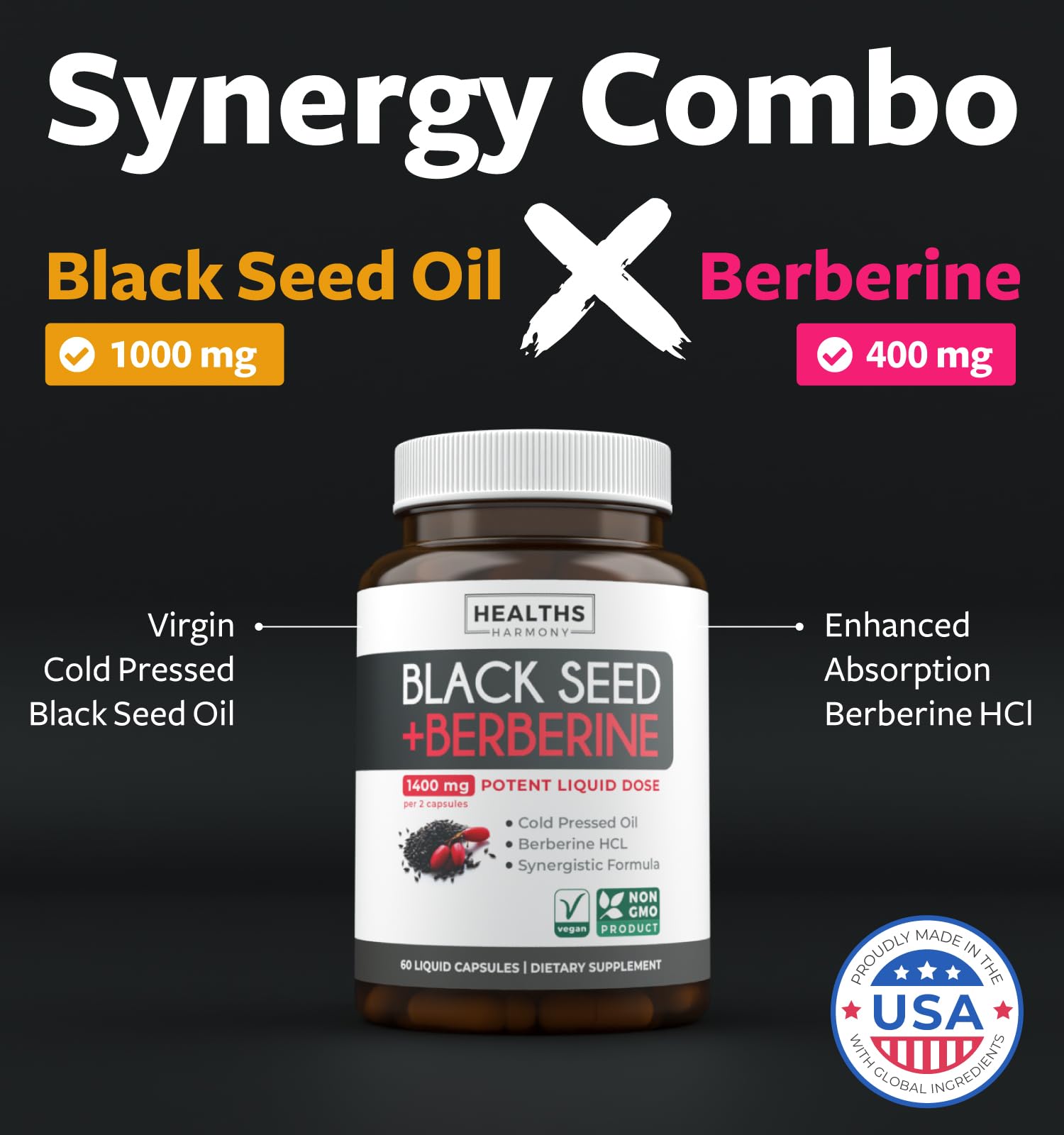 Amazon.com: Healths Harmony Black Seed Oil & Berberine Supplement
