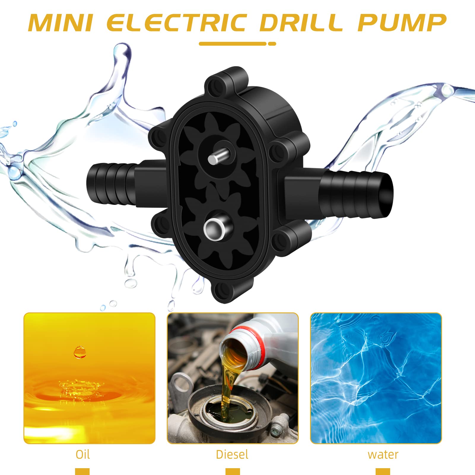 Electric Drill Pump Mini Hand Self-priming Liquid Transfer Pumps Outdoor Tools(With 7 Meter Pipe