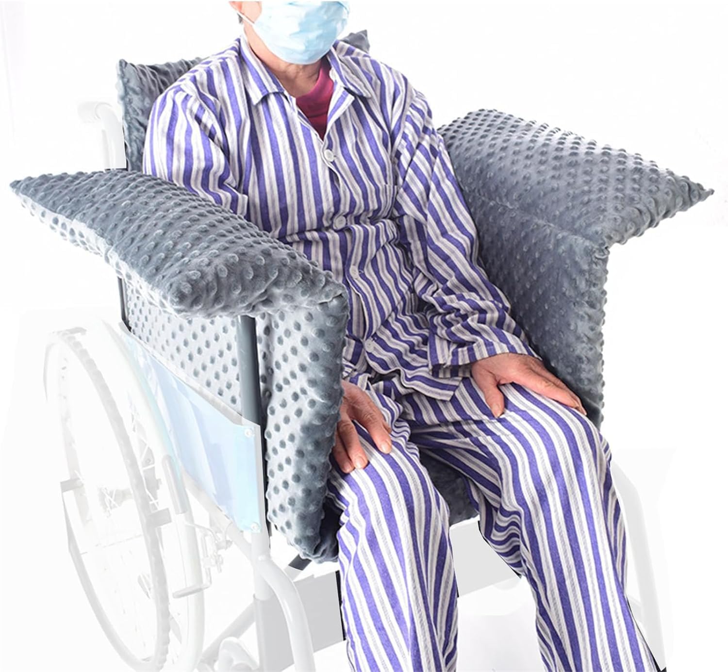 DKULMN Cojín para Silla de Ruedas,Cojín para Silla de Ruedas con Respaldo,Cojín antidecúbito para Silla de Ruedas,Cojín ortopédico para Silla de Ruedas y Asiento para Ancianos