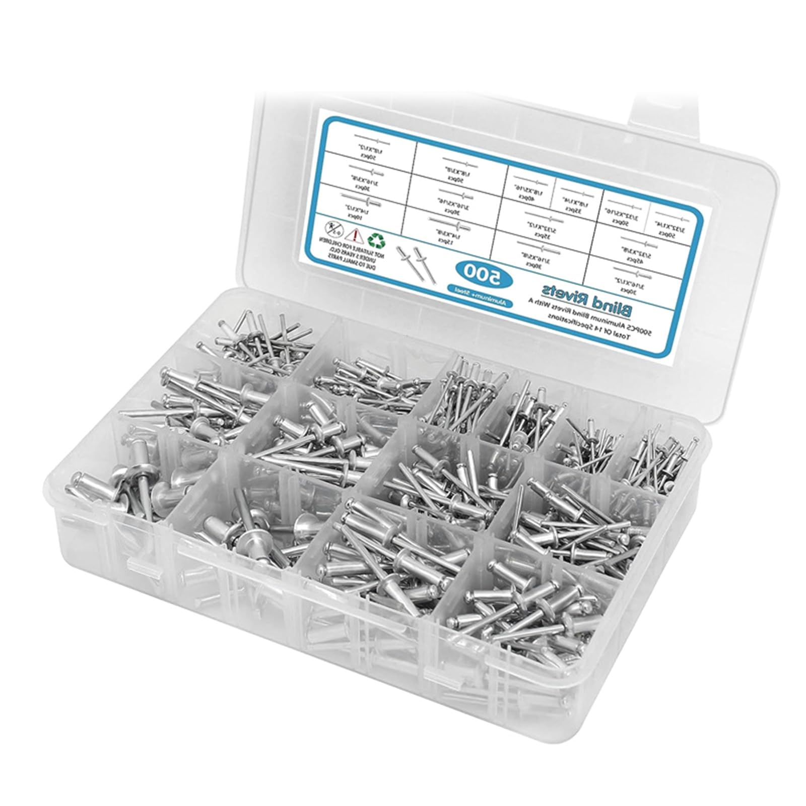 Ljmyy Aluminum Rivets set With Washers Assorted Size Blind Rivets Assortment Simple Installs for Home Automotive Repairs