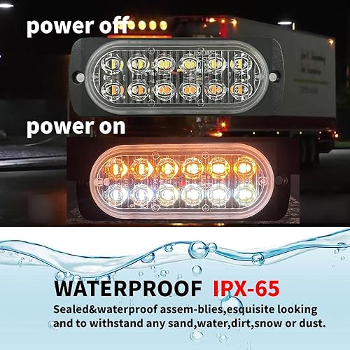 Miniatura 2 de ALLLLC Luces estroboscópicas de emergencia LED, luz intermitente de advertencia de 6 LED, luz de construcción de precaución para camión de coche