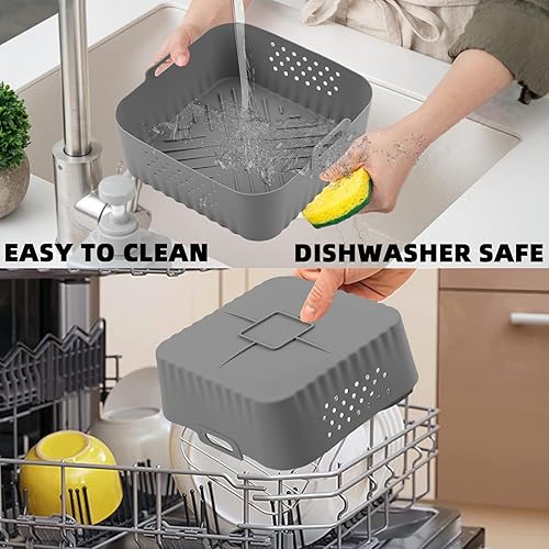 Miniatura 5 de Forros de silicona para freidora de aire COSORI 9 en 1, 5 cuartos de galón, 5.8 cuartos de galón, 6.8 cuartos de galón, 2 forros cuadrados