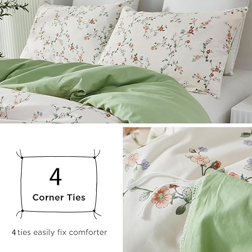 Miniatura 10 de Helthep Funda de edredón tamaño matrimonial, 100% algodón egipcio lavable de 600 hilos, tamaño matrimonial (80 x 90 pulgadas) con 2 fundas de