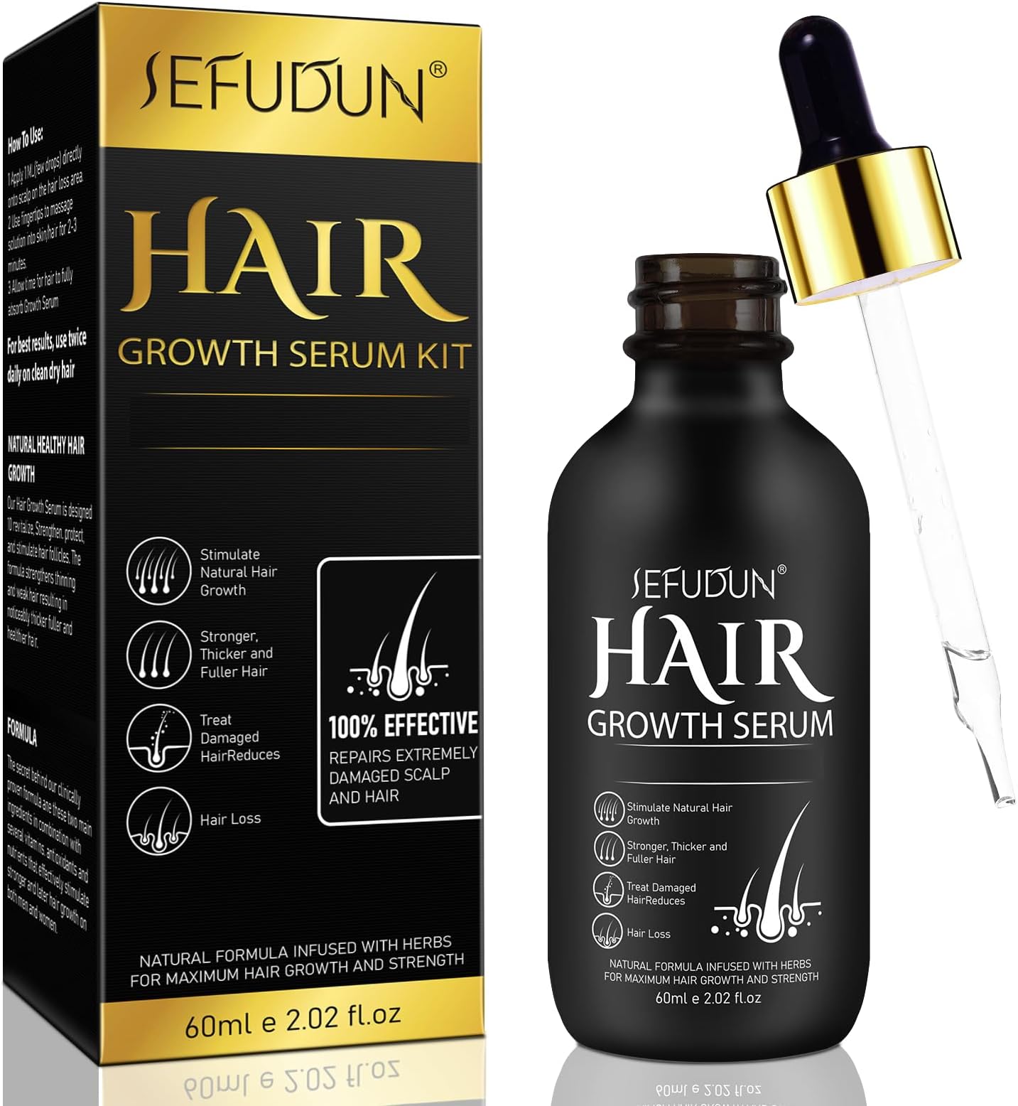 Hair Growth Serum with Biotin,100% Veganic Hair Oil,60ml Hair Growth Oil for Promote Natural Hair Growth,Stop Hair Loss and Thinning and Strengthen for Hair Regrowth,Nursing Scalp