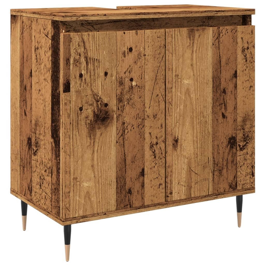ShGaxin Szafka łazienkowa Drewno inżynieryjne w wieku 58x33x60 cm, meble łazienkowe, meble szafowe, pomocnicza szafka łazienkowa, mała szafka857214