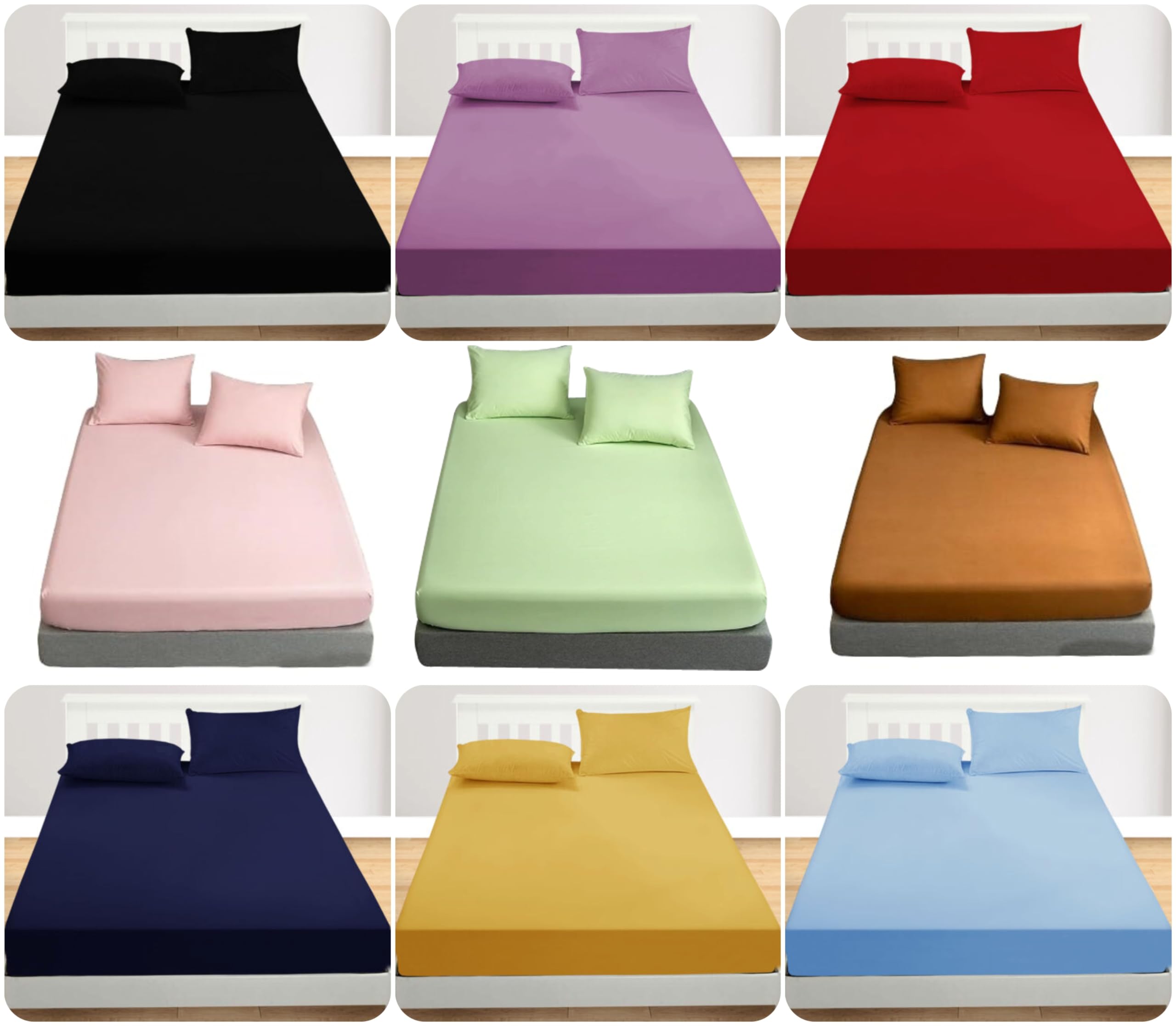 30CM Extra Deep Fitted Bed Sheets 12 inch Depth, Non-Iron Polycotton Fabric Elastic Corners Plain Dyed Linen Bottom Sheet UK Sizes (Brown/Chocolate, Bunk Sheet 75x190 cm)