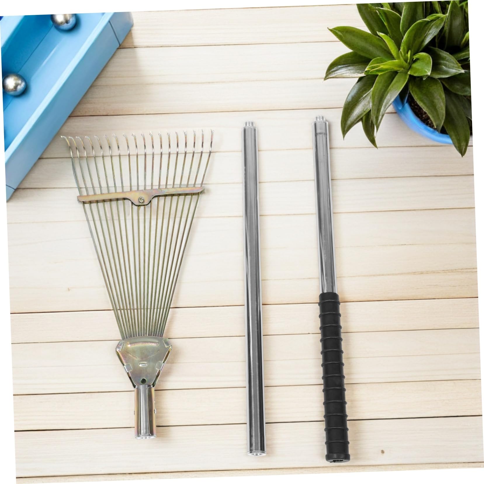 Rastrello in Metallo Per Rastrello Per Muschio Attrezzi Da Giardinaggio Con Rebbi in Acciaio Inossidabile Manuale Per Pulizia Del Cortile Detriti