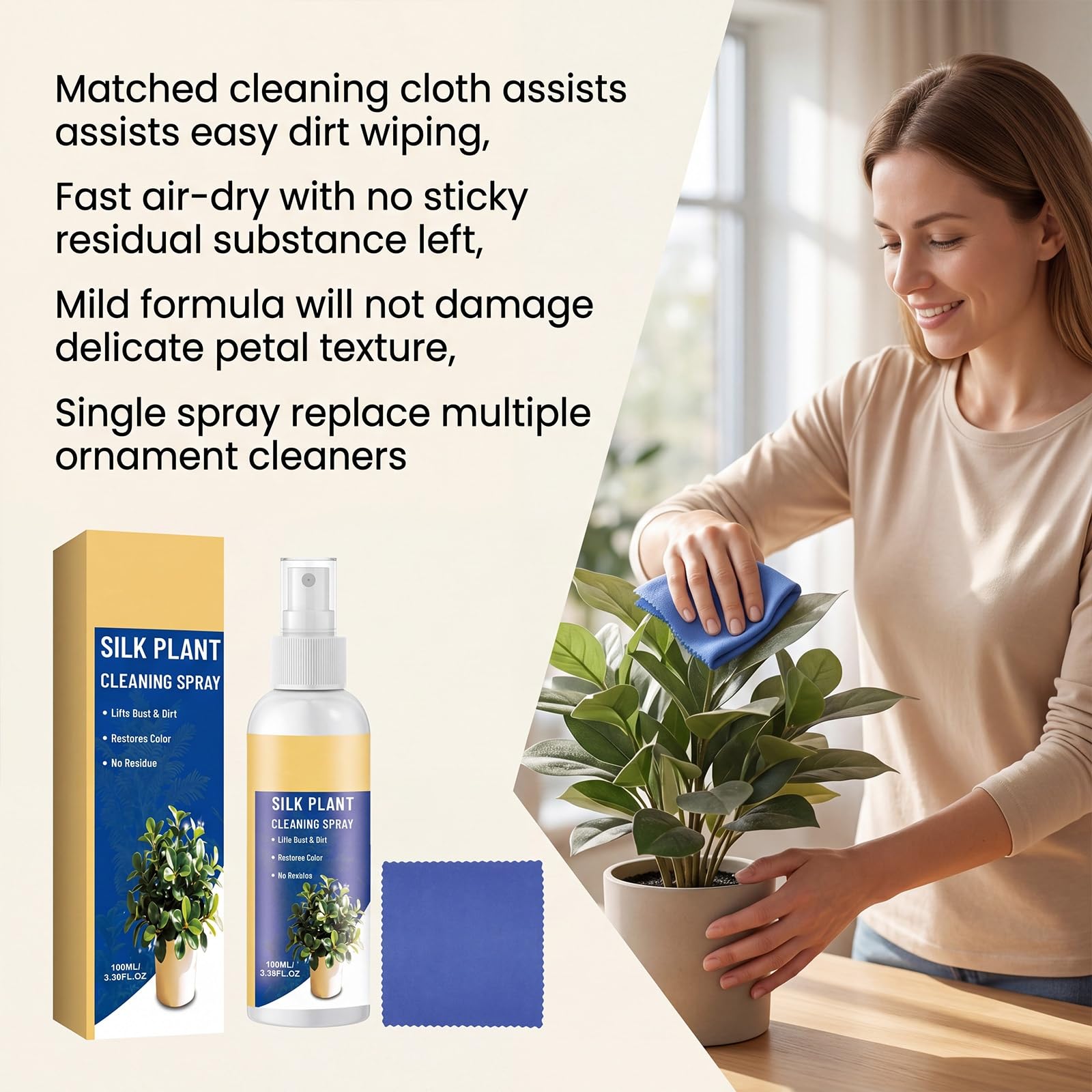 Spray nettoyant fausses fleurs, nettoyant la saleté de la poussière (6pcs)