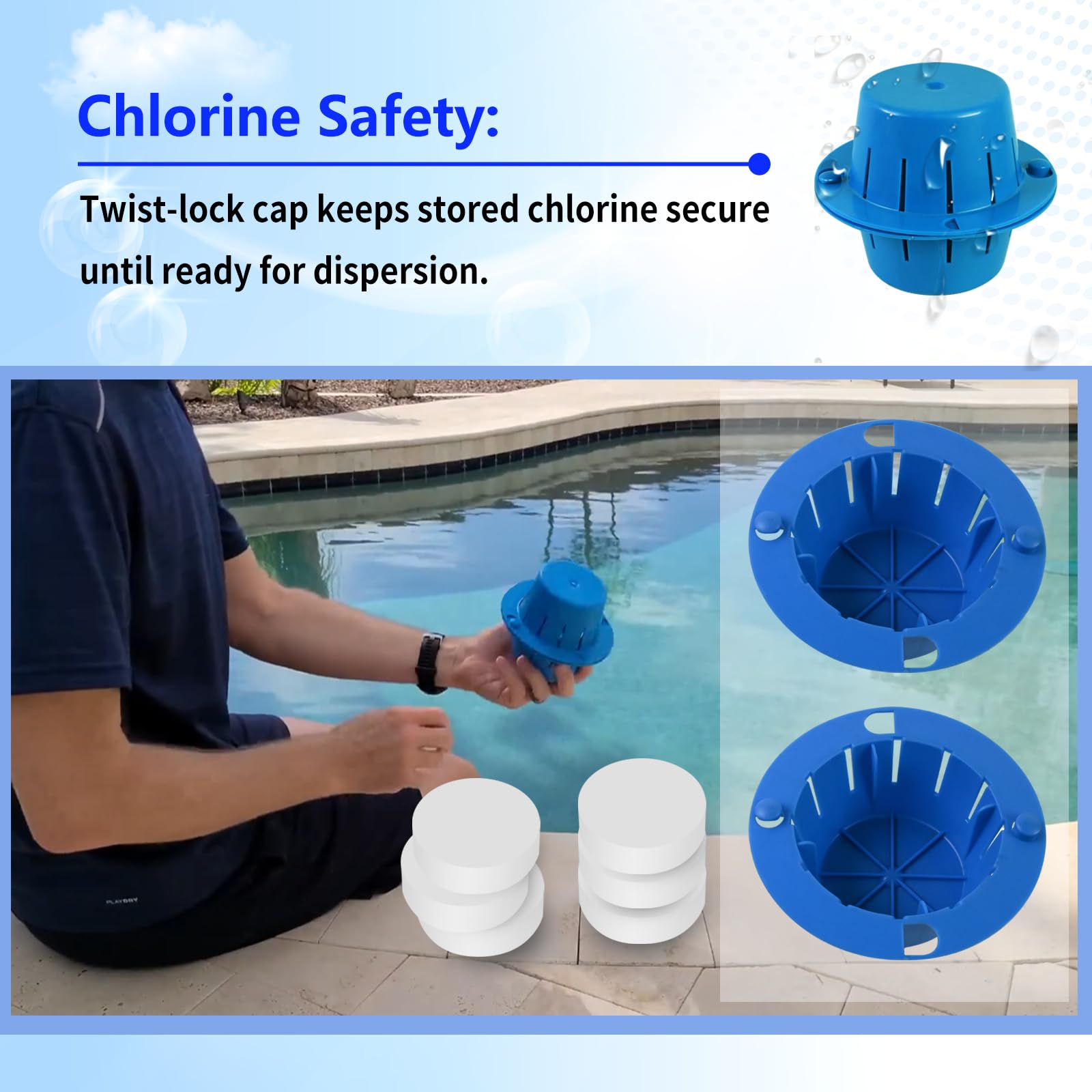 Sinkender schwimmender Pool-Chlorspender, Chlorine Pool Dispenser