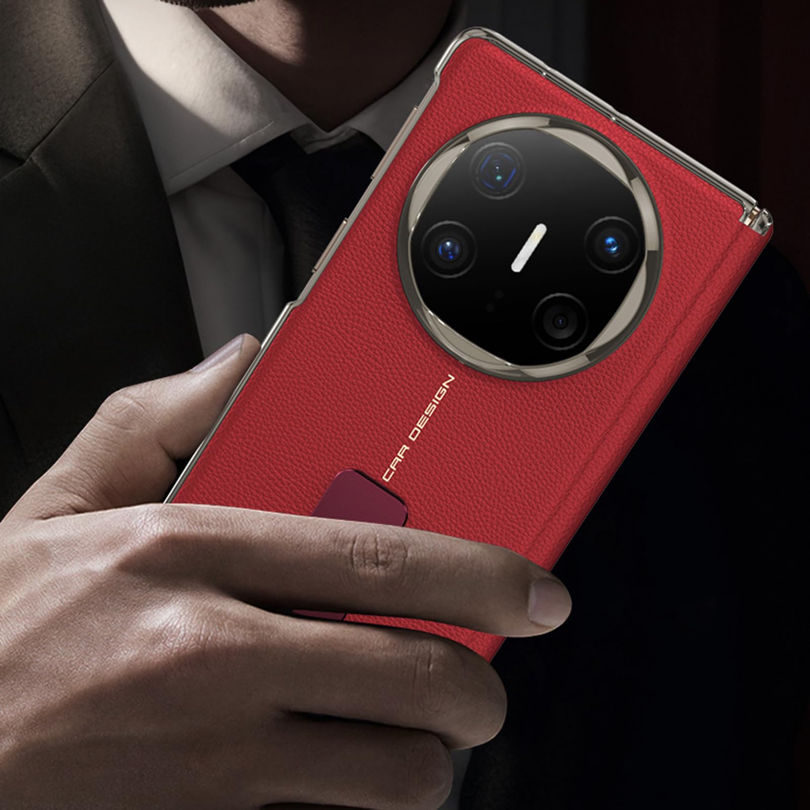 Skórzane etui do Huawei Mate X6, obrotowy stojak, luksusowa, odporna na upadek tylna obudowa z ochroną zawiasów przed zarysowaniami, etui biznesowe, czarne, Mate X6