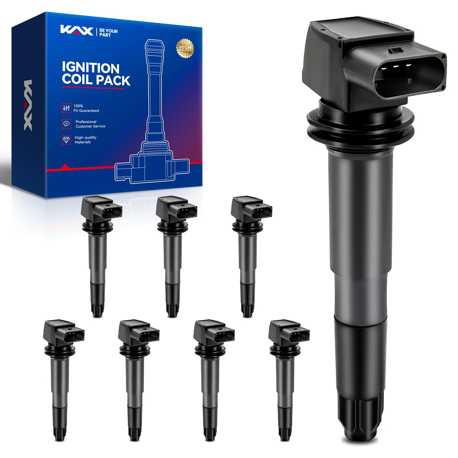 KAX Set of 8 Ignition Coils Fit for Porsche Cayenne 2003-2006 4.5L/4.5T
