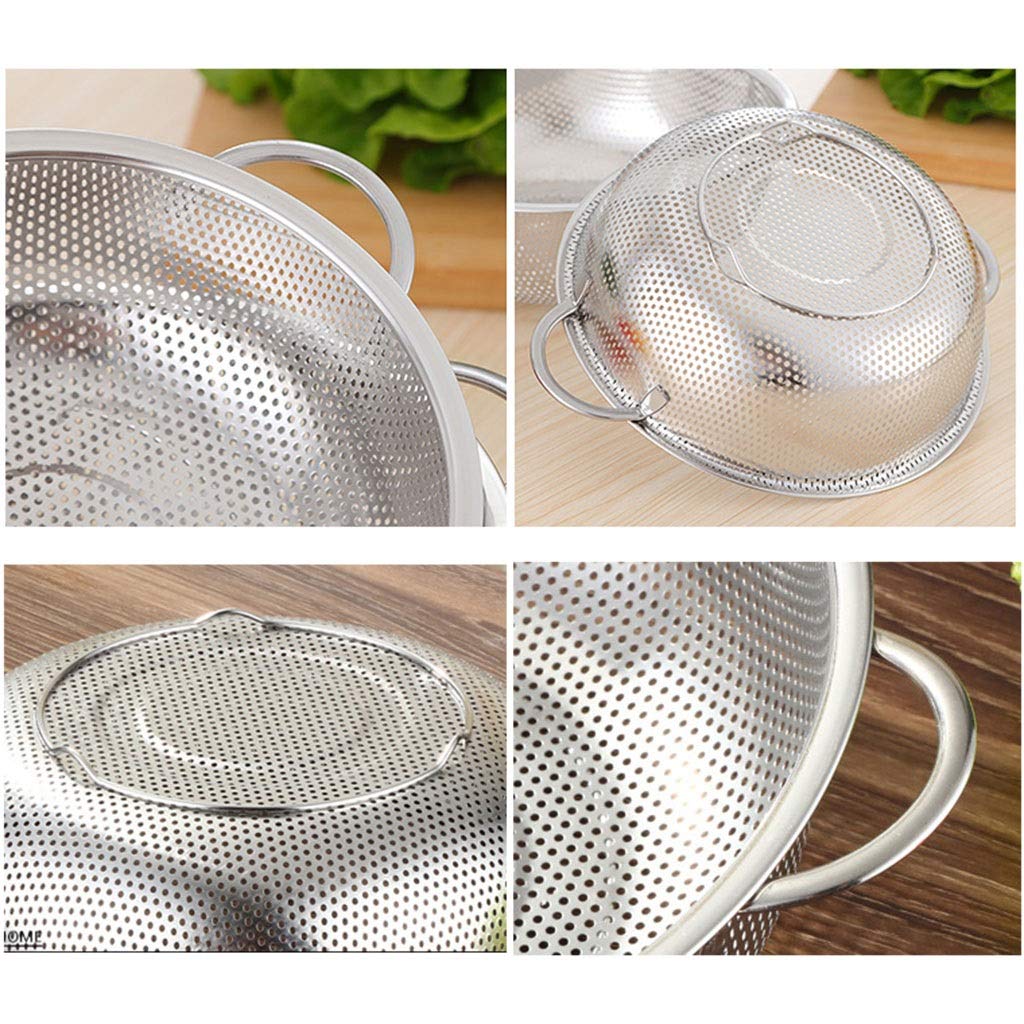 1 Unids Malla De Acero Inoxidable De Malla Fina, 195 Mm / 225 Mm / 255mm / 285mm Hortalizas Colador, Cesta De Lavado De Fregadero De Cocina con Dos Asas (Solo Filtro) (Size : Diameter 255mm)