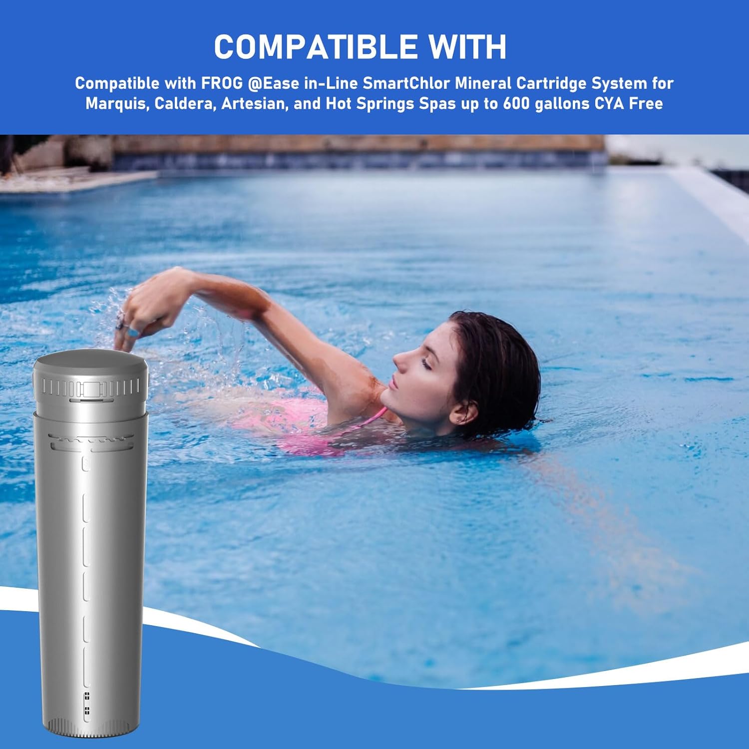 Hot Tub in-Line Cartridges Replacement Compatible with Frog @Ease in-Line SmartChlor Cartridge for Marquis, Caldera, Artesian, Hot Springs Spas and Hot Tubs Up to 600 Gallons. (Pack of 4) - Image 2