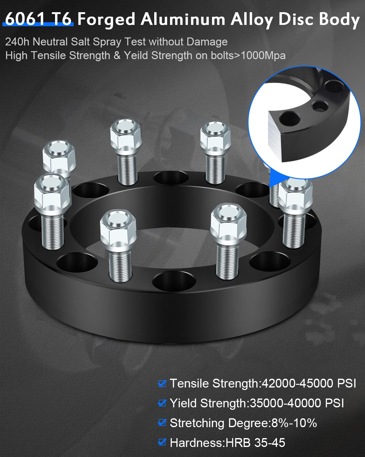Entretoises De Roue 2 Pouces 8x180mm Pour Silverado - Alésage 125mm, 4 Pièces Neuves