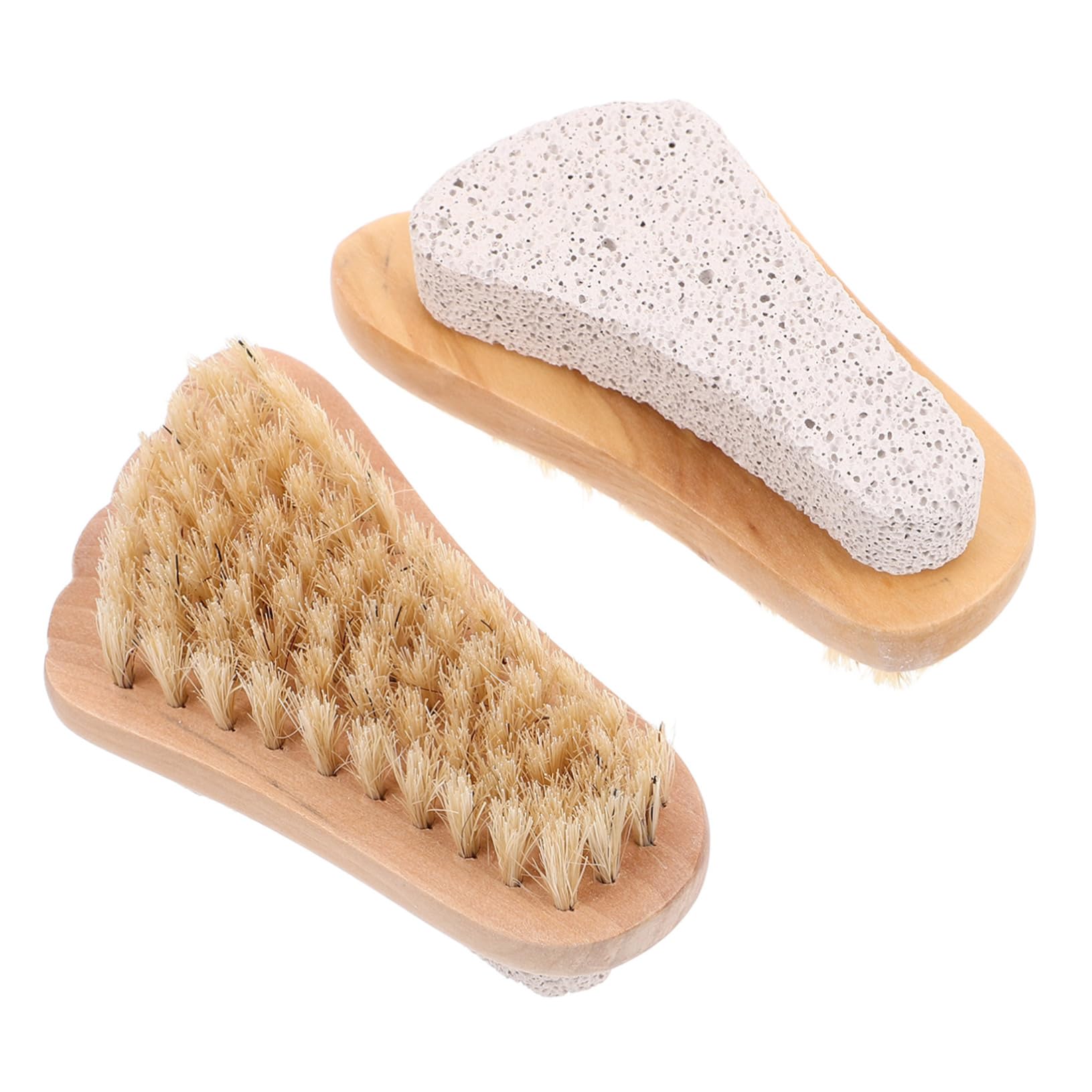 Didiseaon Multi-Function Foot Brush Pumice Stone Boar Bristle Brush for Foot Care Nail Cleaning