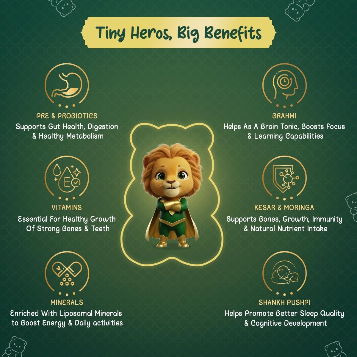 Vasu Immunity Booster Pack for Kids – Swarnaprashan Drops with Pure Gold (30ml) & Super Gummies for Kids (30 Gummies) | Supports Immunity, Growth & Digestive Health — Amazon image 3
