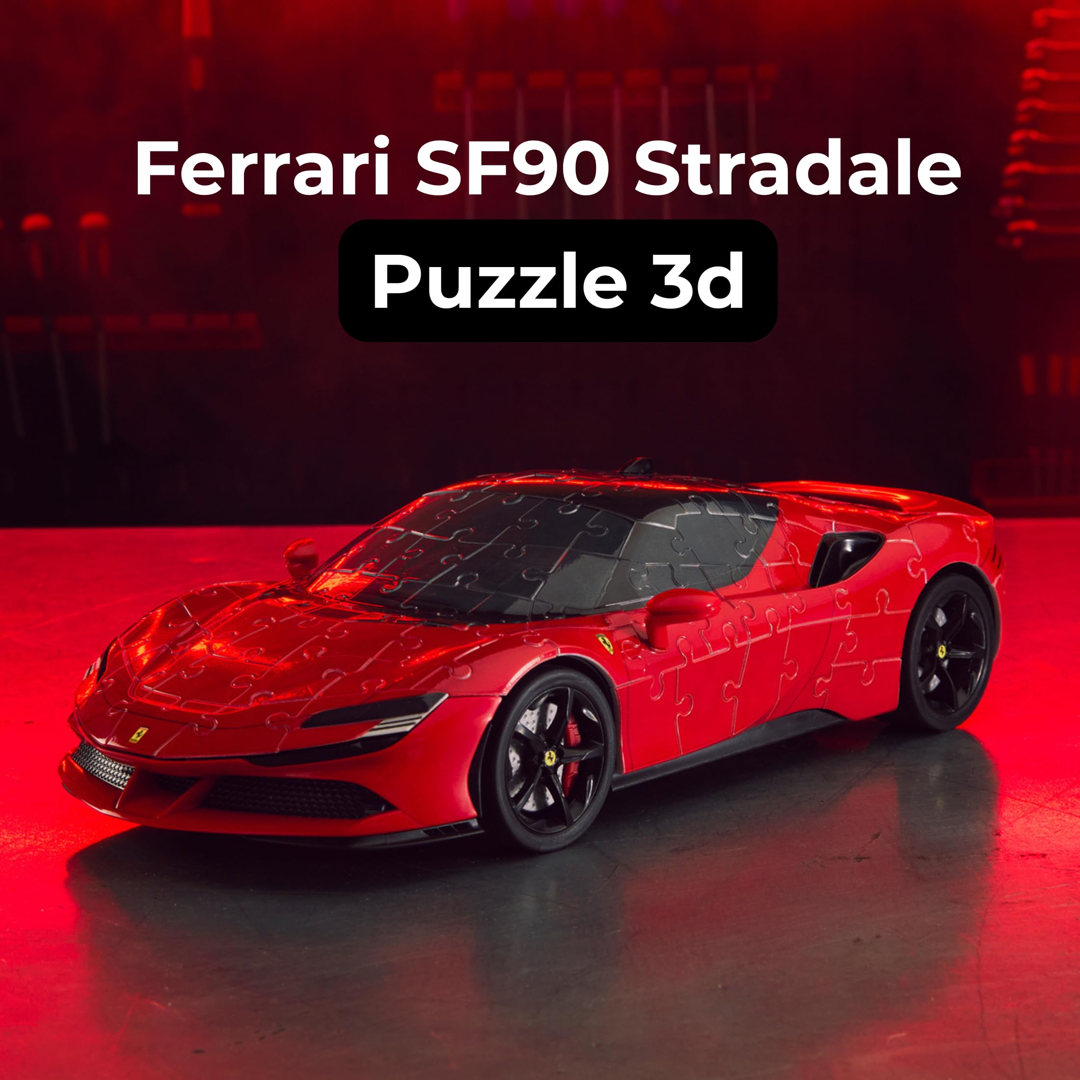 Ravensburger - Puzzle 3D: Ferrari SF90 Stradale, Maqueta de Coche para Construir, Puzzle Adultos y Niños 8 años o más, 108 piezas