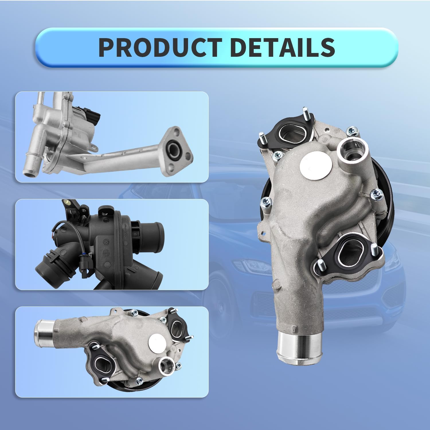 LR092992 LR090630 LR049990 Cooling System Upgrade Kit Compatible with Jaguar fit for Land Rover 3.0L V6 2013-2021 Supercharged Engine Replace AJ813565 AJ813909 AJ812132