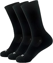 RBX Women's Cushioned Crew Socks 3 Pack, Moisture Wicking Ventilated Everyday Crew Socks Multipack