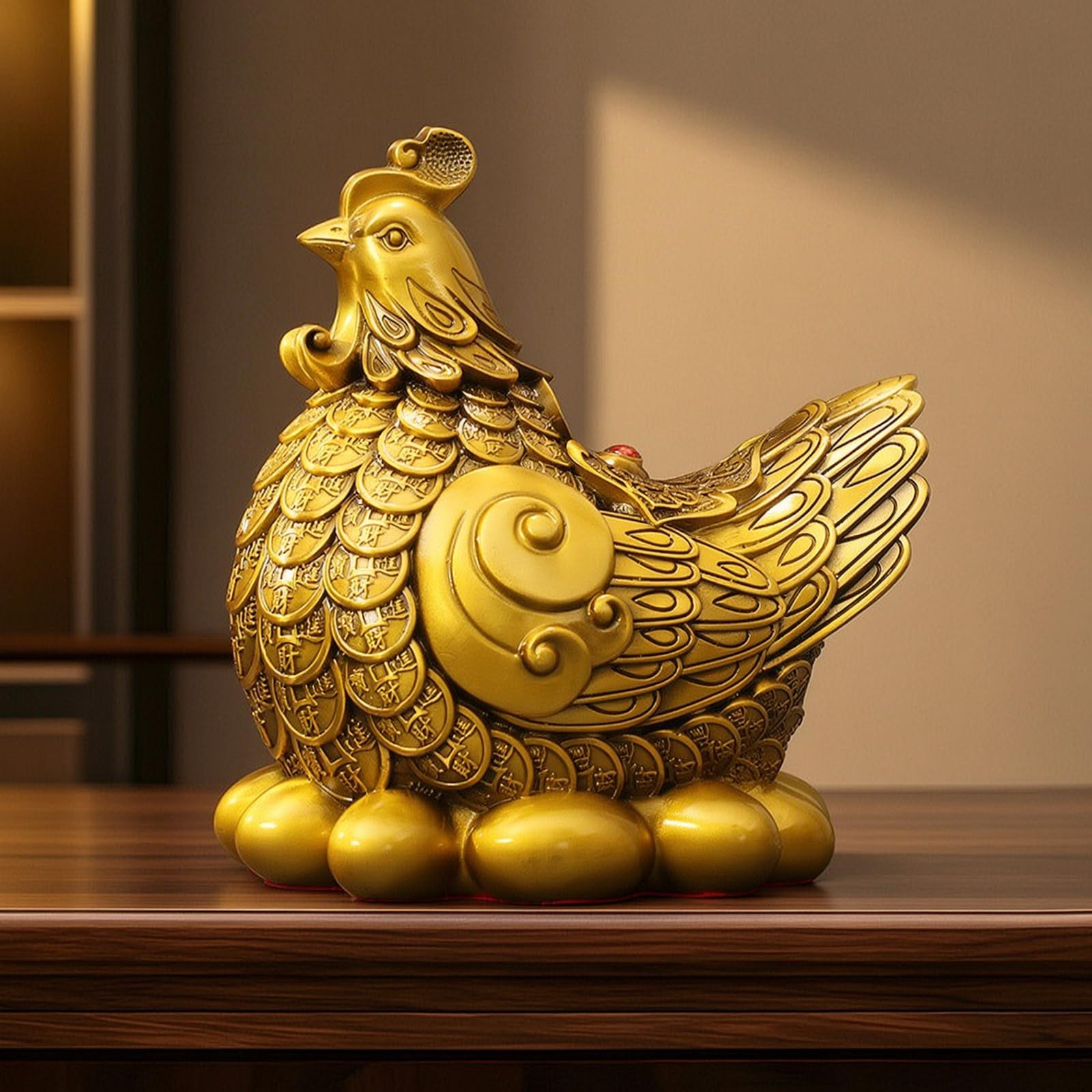 Latón Dorado Figura Metálico Figurita para Coleccionis, Escritorio, Pequeño 14cm Largo X 10cm Ancho X 15cm Alto