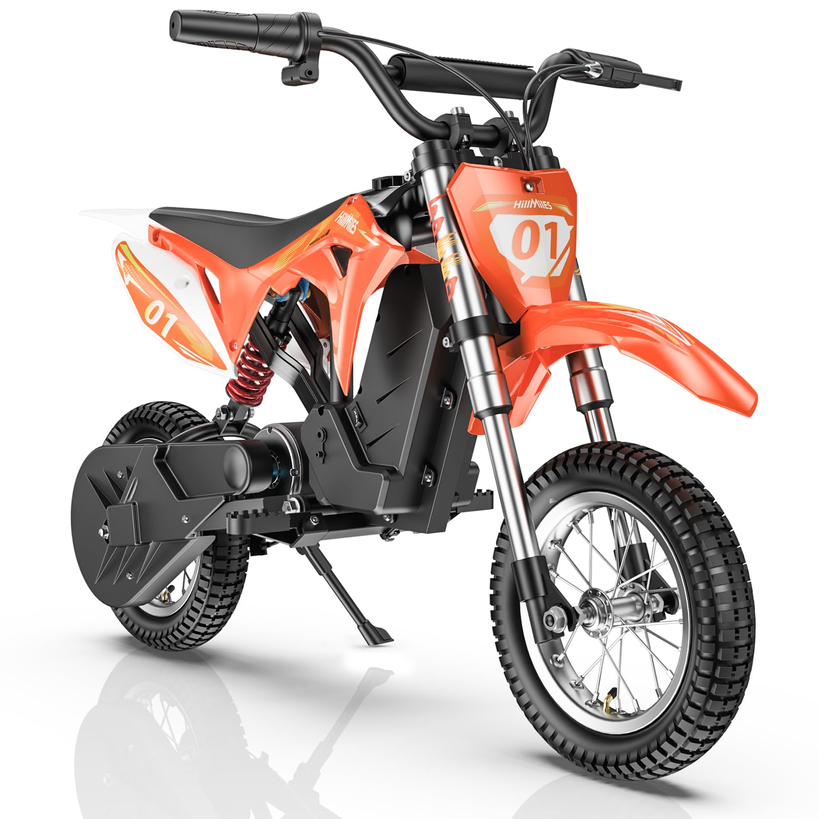 Milerocket 1 Moto Elettrica Bambini Per Bambini 4-10 Anni, 3 Modalità Velocità：8/12/25 Km/h, Batteria Da 36V 4Ah, Autonomia Fino A 20 Km, Mini Moto Con Doppia Sospensione