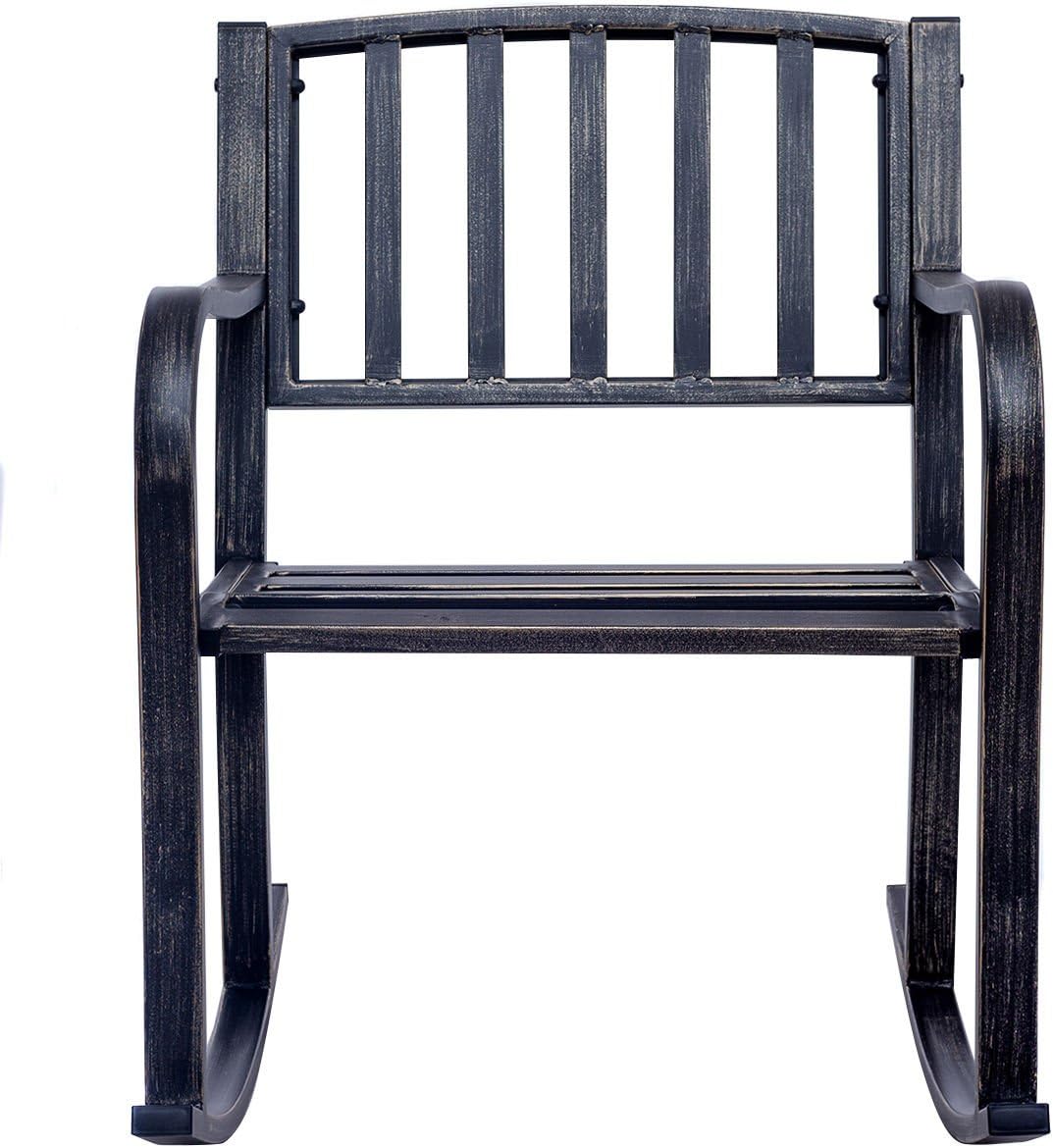 BUY JOY Rocking Chair Patio Deck Metal Porch Seat Outdoor Backyard Glider Rocker