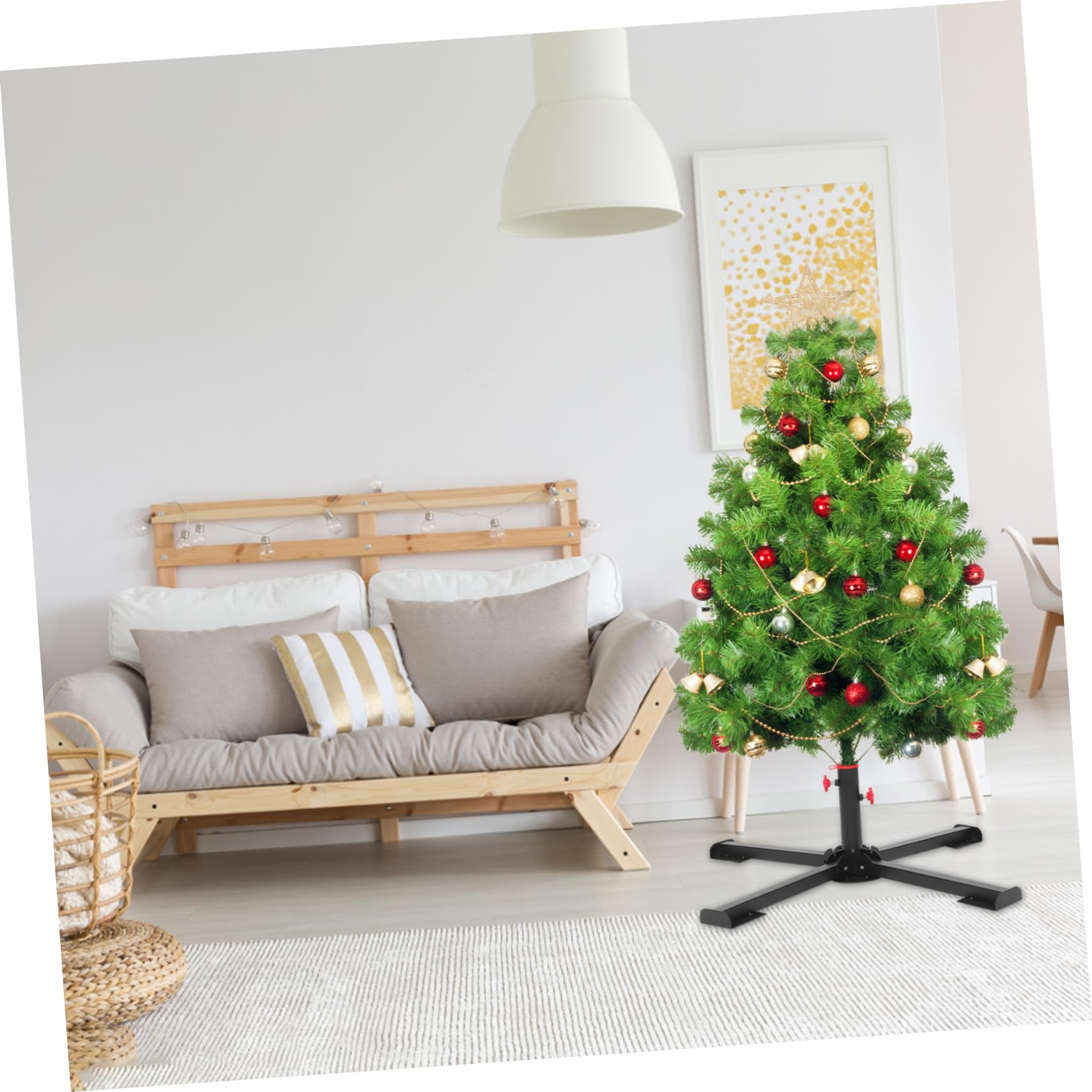 Ciieeo Soporte de Base para Árbol de Navidad Metálico Robusto Compatible Diámetros para Decoración de Interiores y Exteriores Soporte Resistente para Sombrilla de Patio