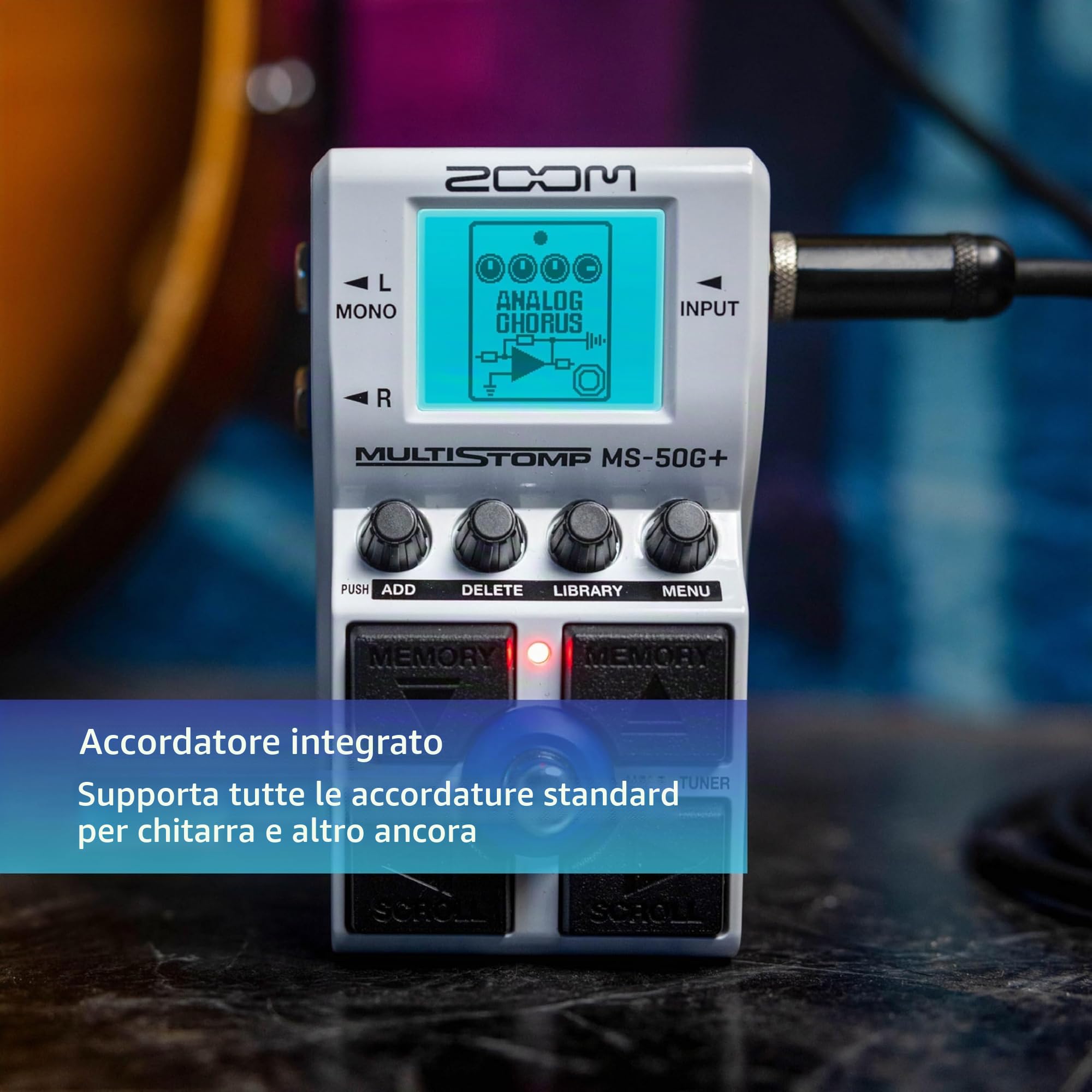 Zoom - MS-50G+ - Pedale Effetti Chitarra, Pedale Singolo, 100 effetti, Uscite Stereo, Accordatore, Dotato di Drive, Modulazioni, Ritardi, Riverberi, Compressori e altro ancora
