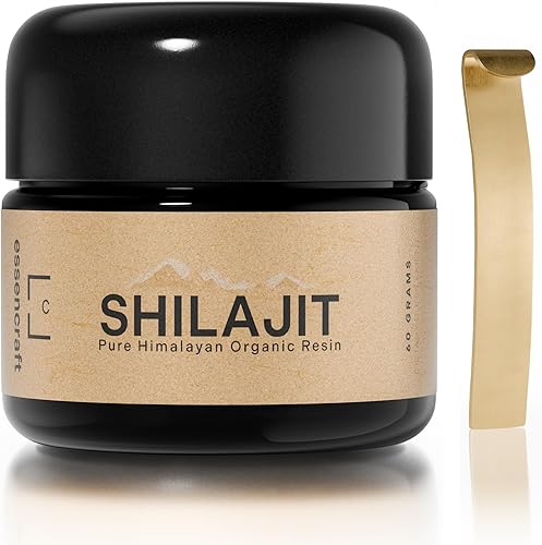 Essencraft Shilajit - Resina Shilajit orgánica pura del Himalaya, 500 mg de potencia máxima, 85+ oligominerales ácido húmico y fúlvico, suplemento