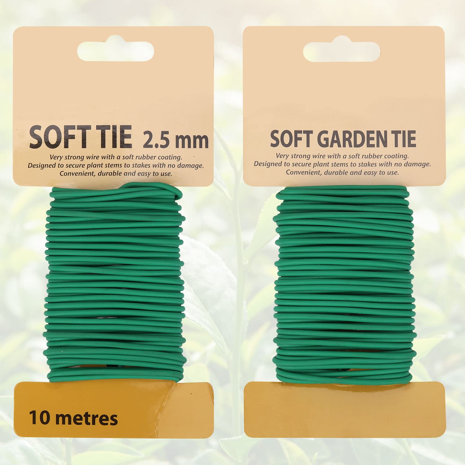 Trimming Shop - Legaccio Morbido Per Piante 3,5 Mm X 5 M - Filo Gommati Resistente Alle Intemperie, Verde, Per Sostenere Fiori E Viti - 3
