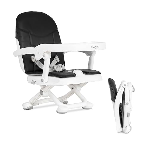 Dream On Me Munch N Go - Asiento elevador para mesa de comedor, ligero, compacto, plegable, convertible 3 en 1, altura de tres niveles y ajuste de