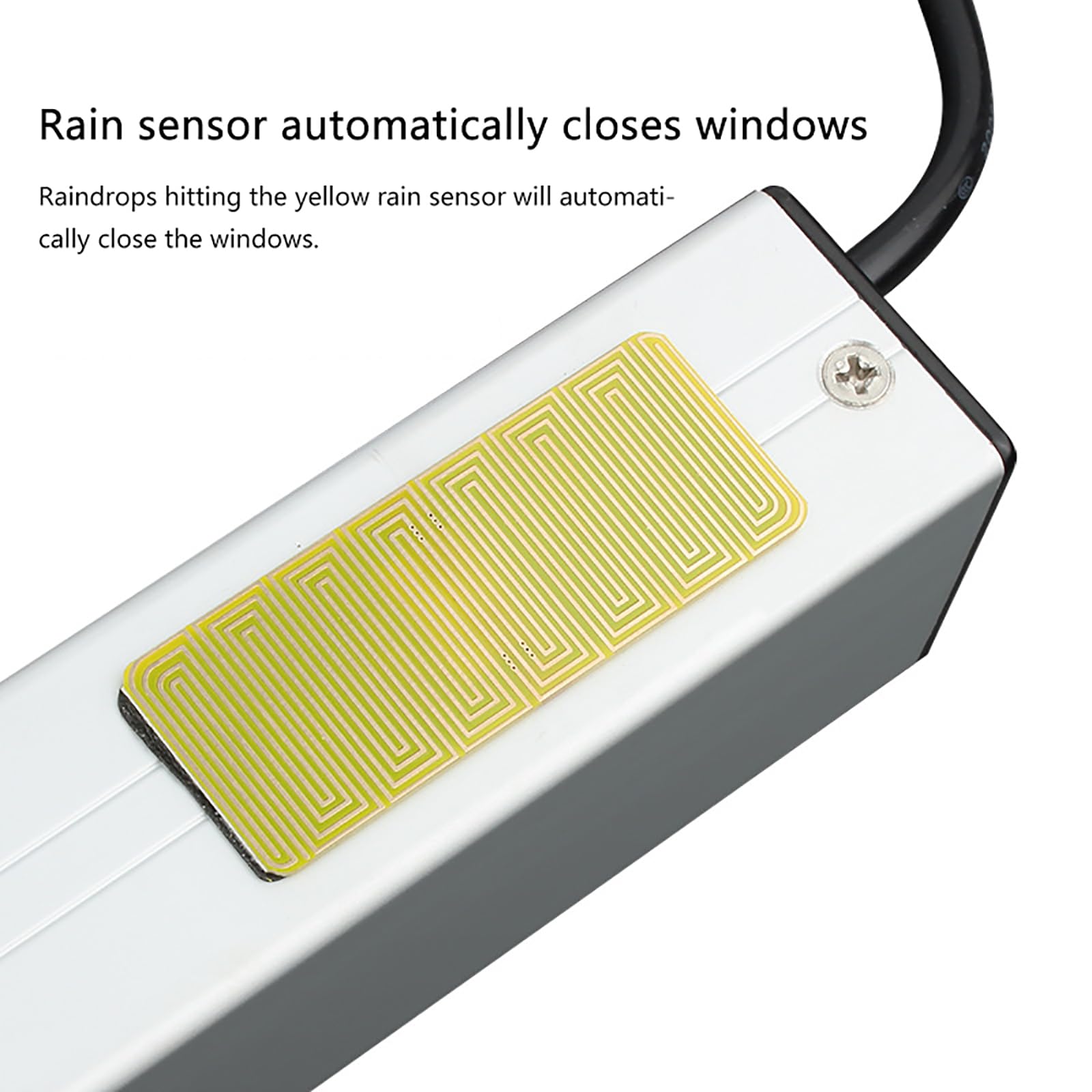 Abreventanas eléctrico con sensor de lluvia, cierre automático inteligente para puertas y ventanas de aleación de aluminio y acero plástico, 700 mm